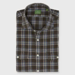 Work Shirt In Brown/Sky/Bone Plaid Brushed Plainweave