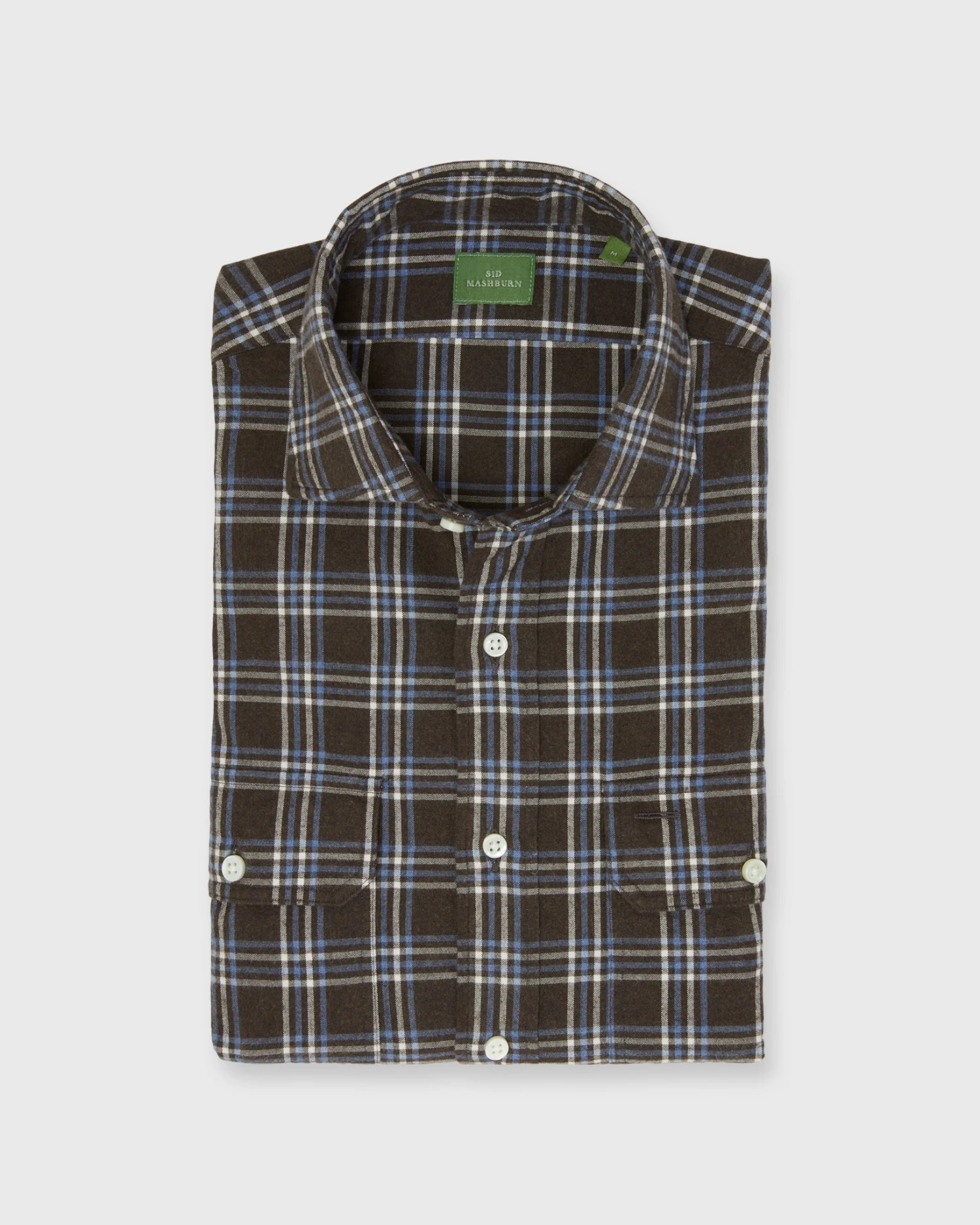 Work Shirt In Brown/Sky/Bone Plaid Brushed Plainweave