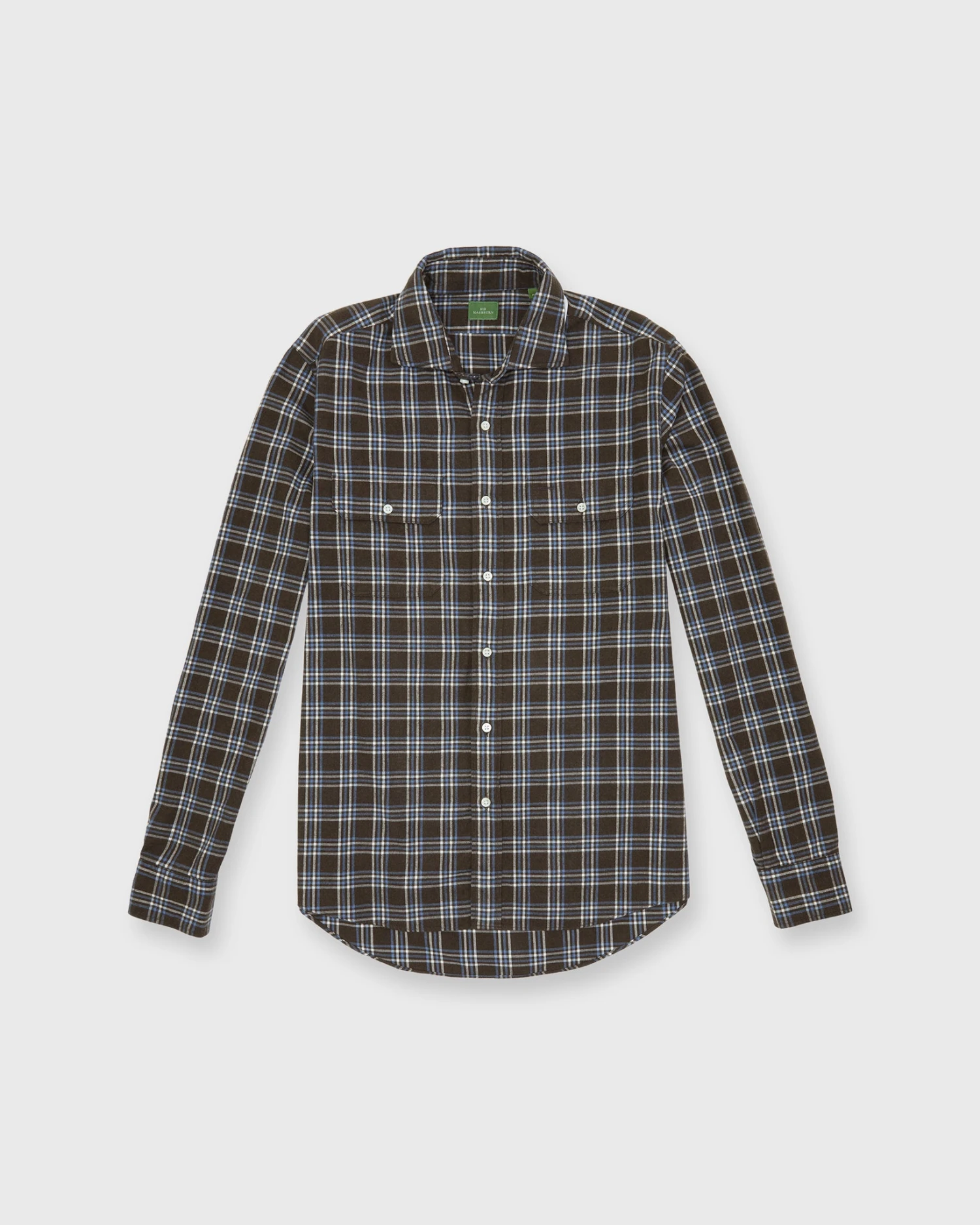 Work Shirt In Brown/Sky/Bone Plaid Brushed Plainweave - Image 2