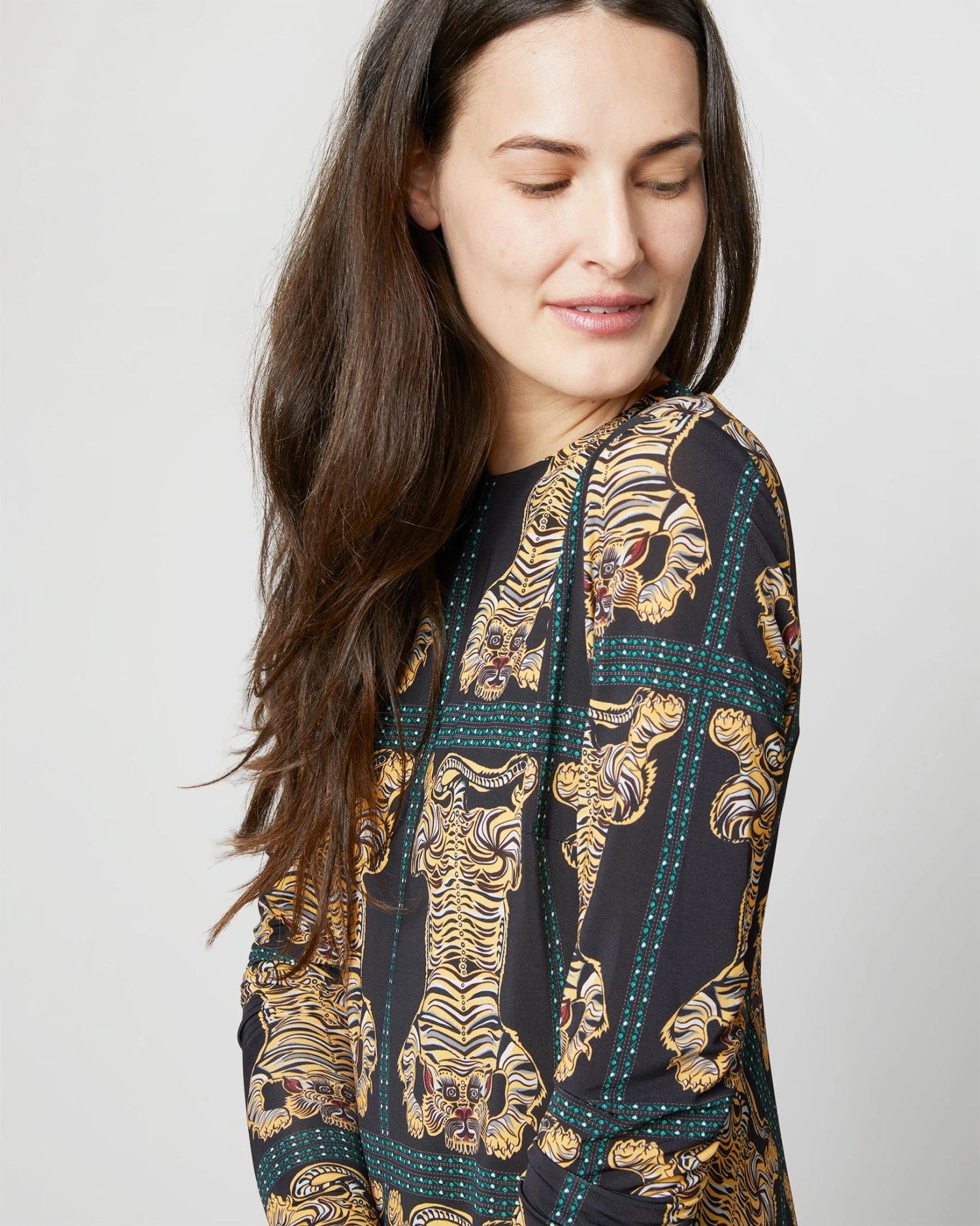 Drifter Dress In Tiger Tiles Black Jersey - Image 2