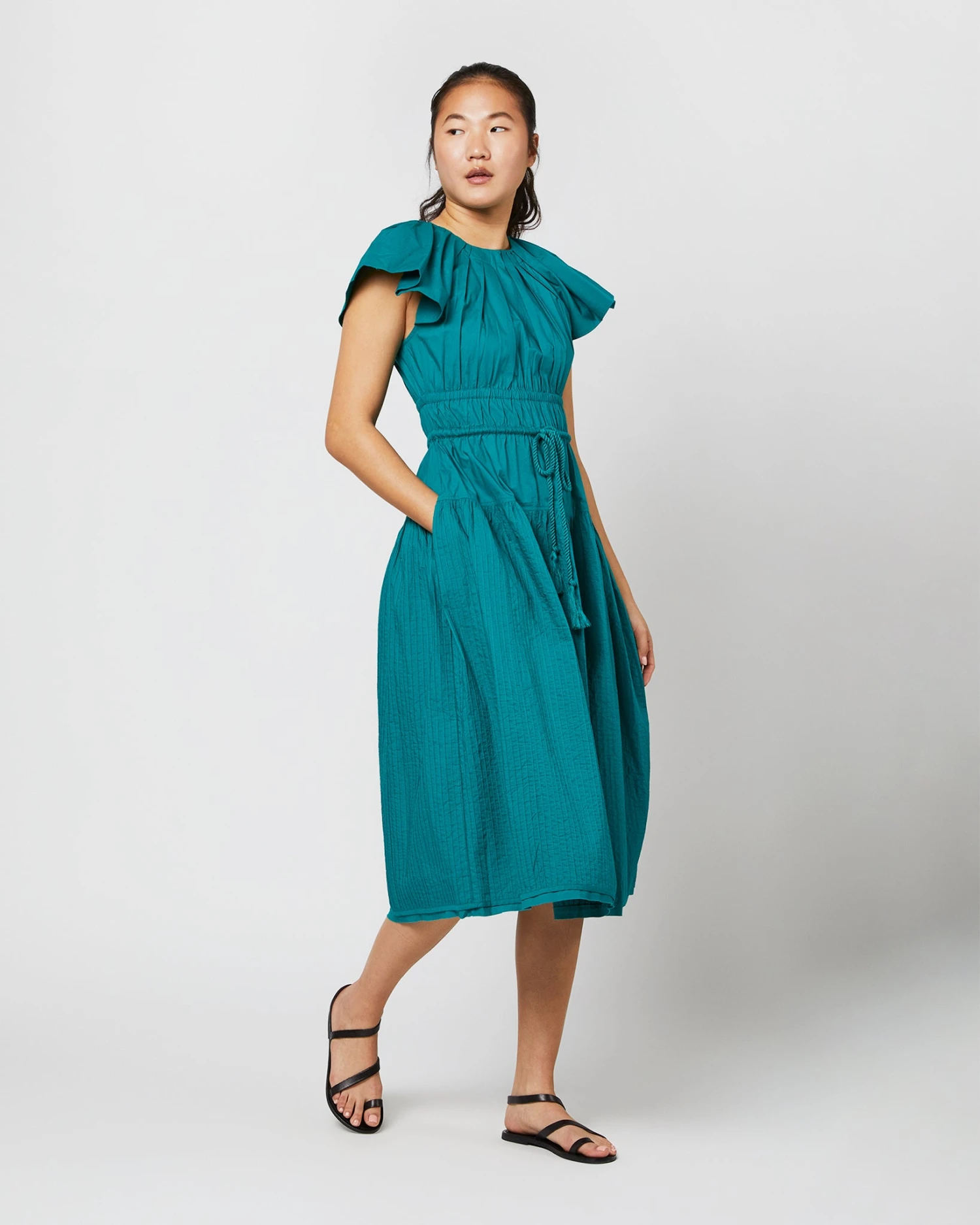 ULLA JOHNSON Darlene Dress In Verdigris - Image 2
