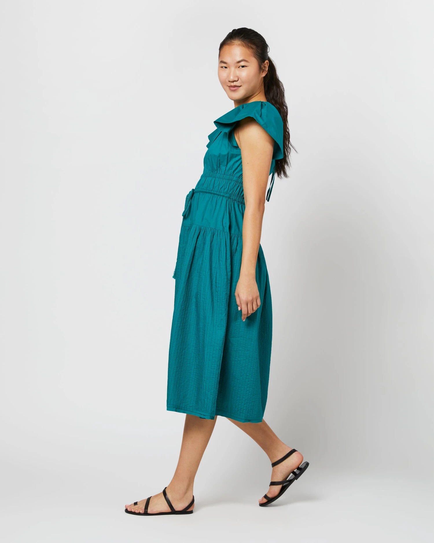 ULLA JOHNSON Darlene Dress In Verdigris - Image 3
