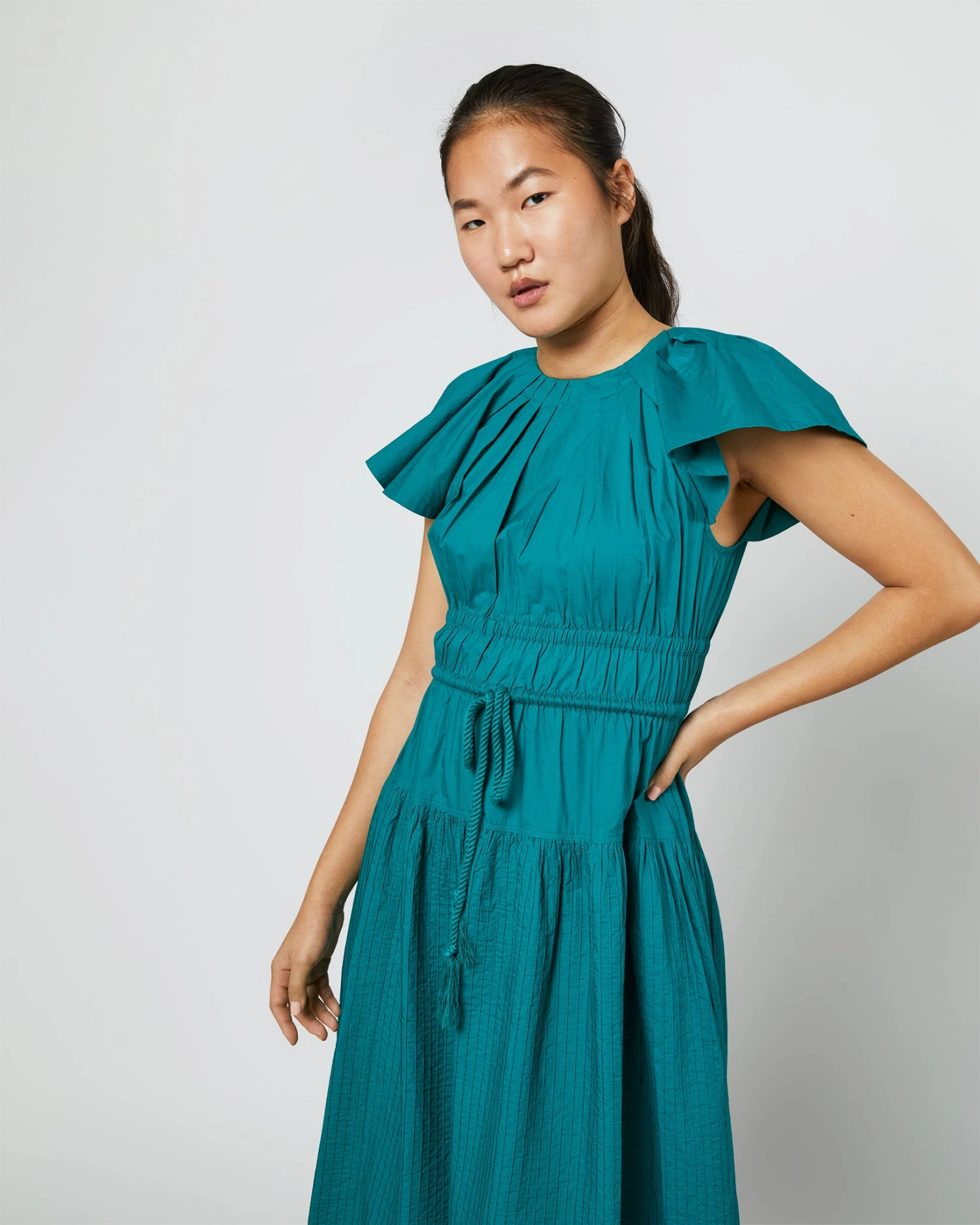 ULLA JOHNSON Darlene Dress In Verdigris - Image 6