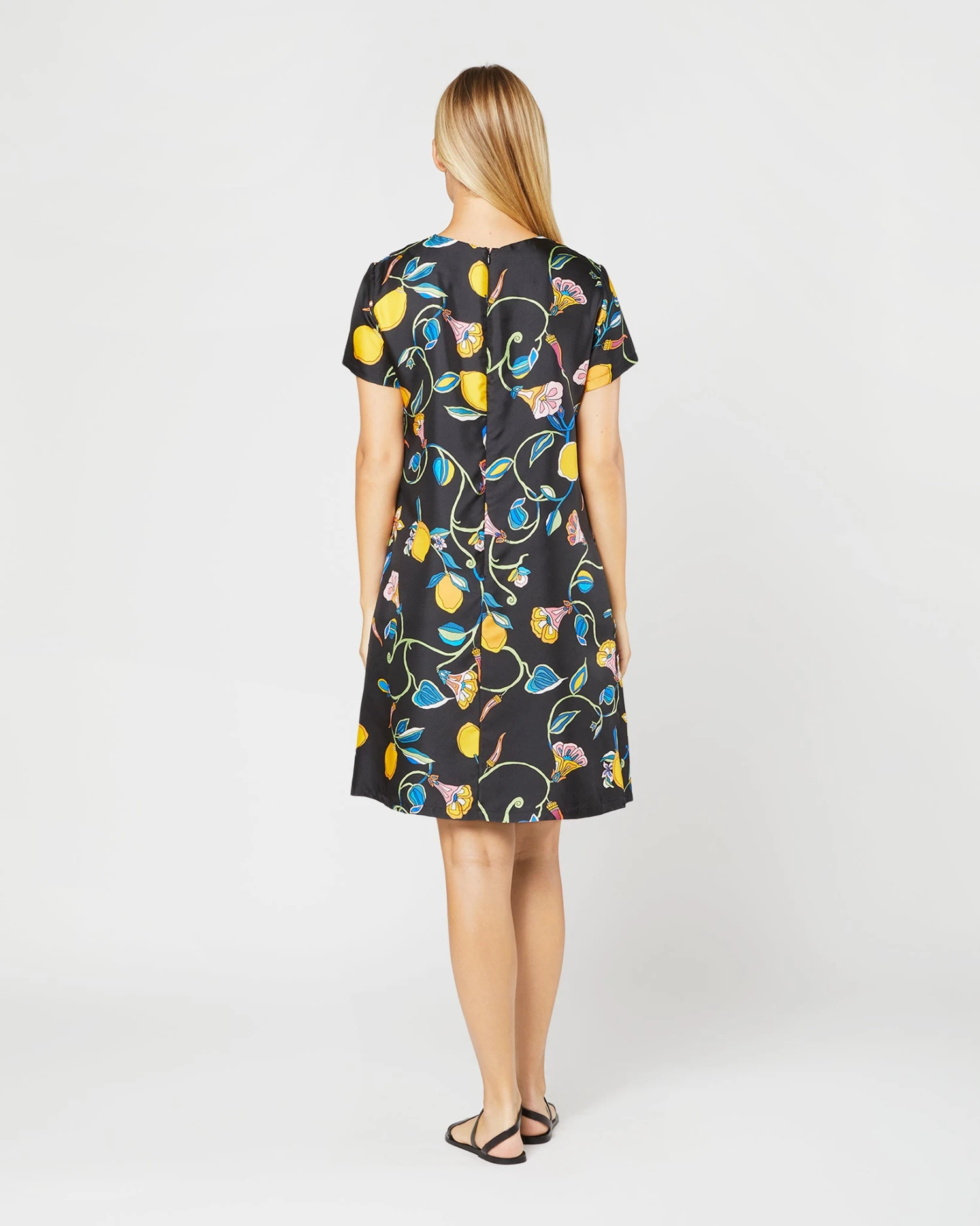 Mini Swing Dress In Borboni Twill Silk - Image 5
