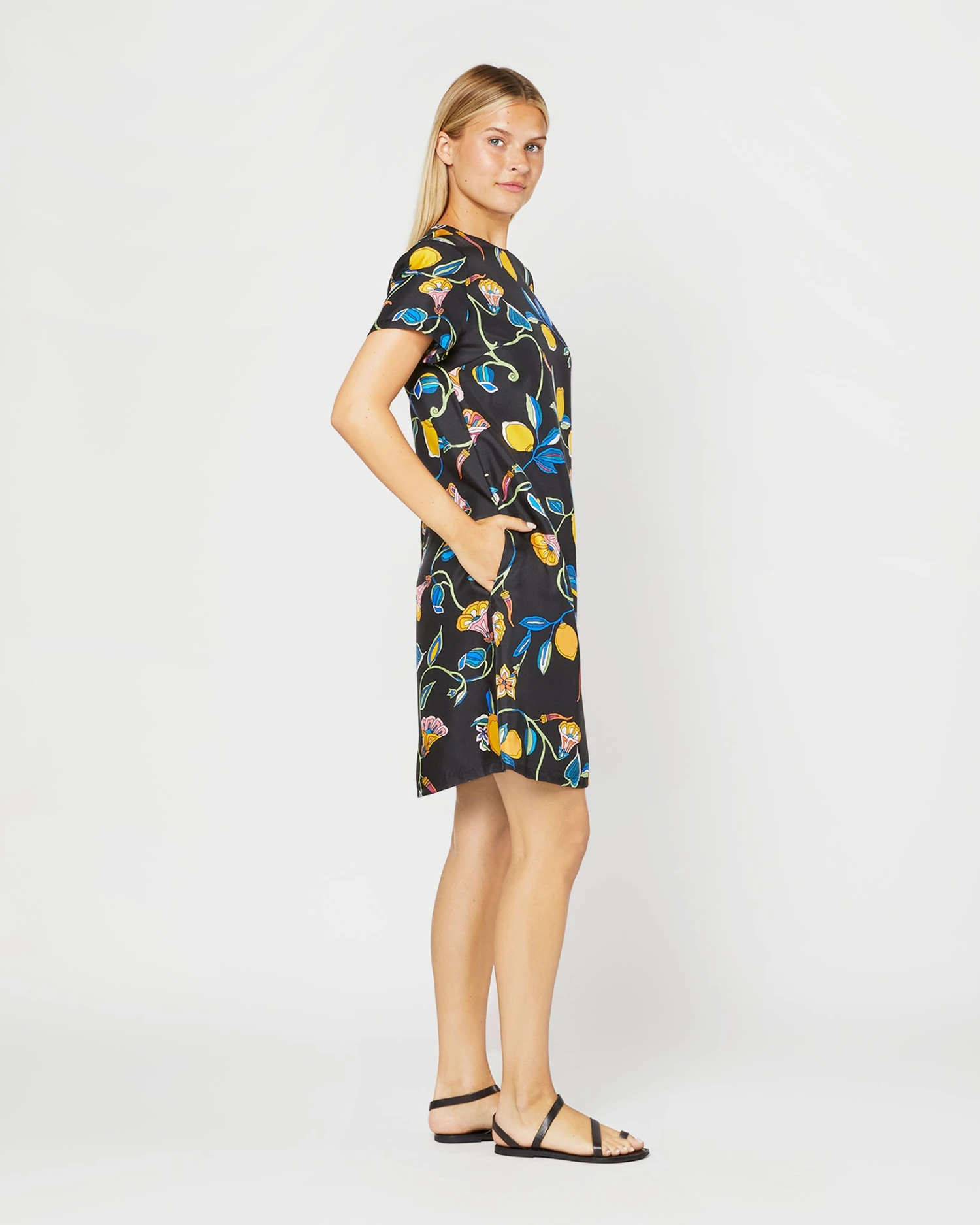 Mini Swing Dress In Borboni Twill Silk - Image 6