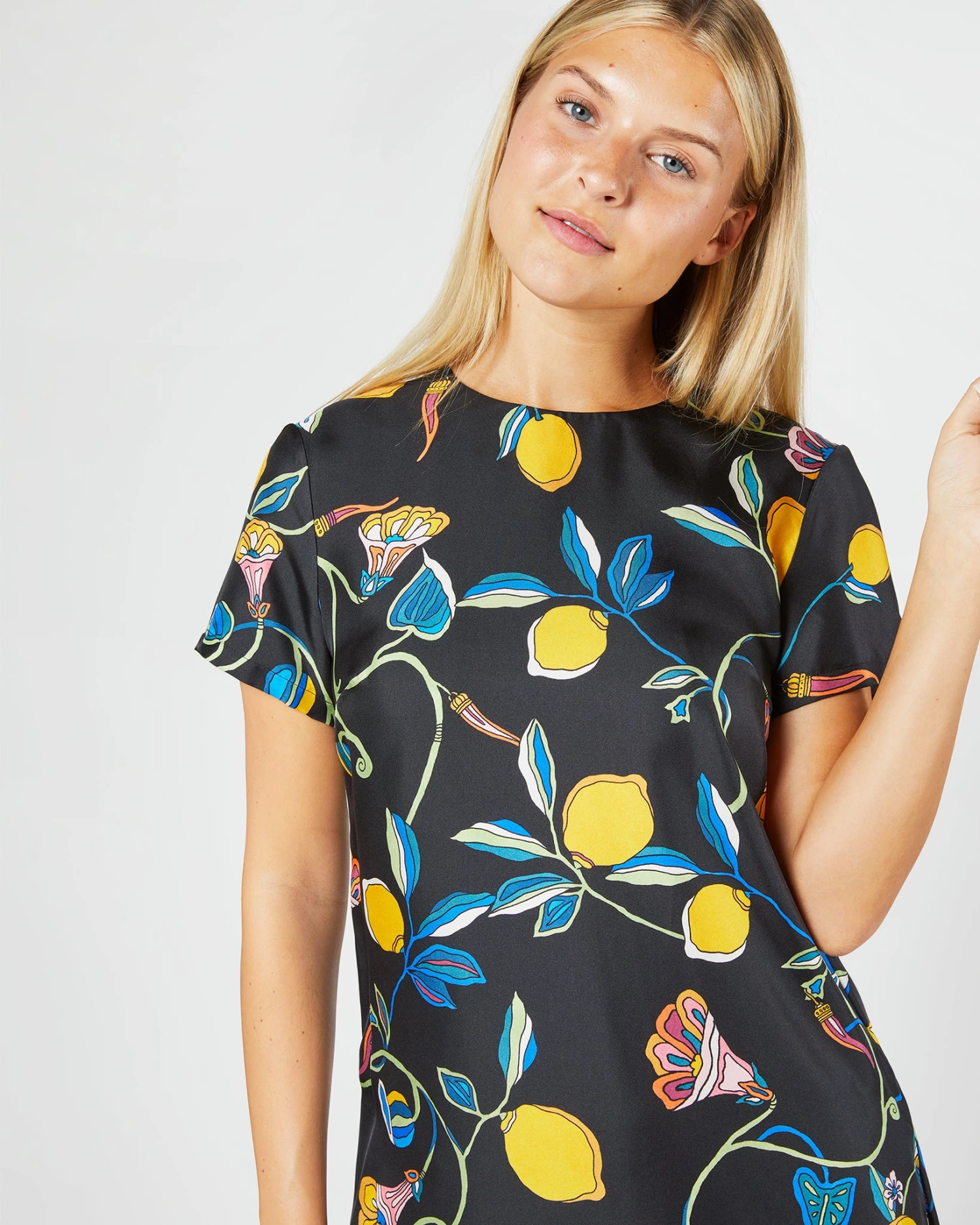 Mini Swing Dress In Borboni Twill Silk - Image 2