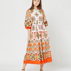 Portofino Dress In Partenope Summer Popeline