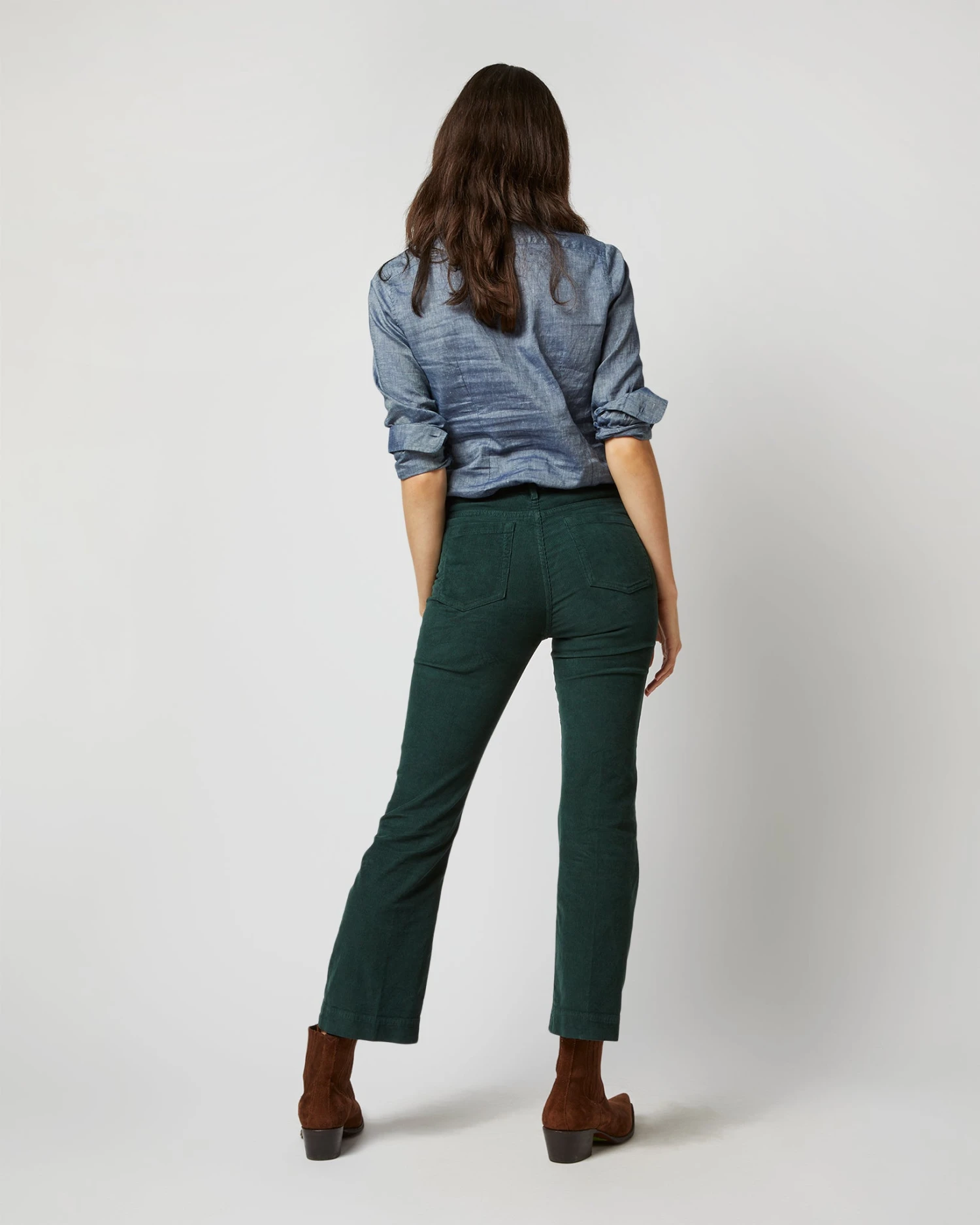 Kendall Flare 5-Pocket Pant In Hunter Stretch Cord - Image 5