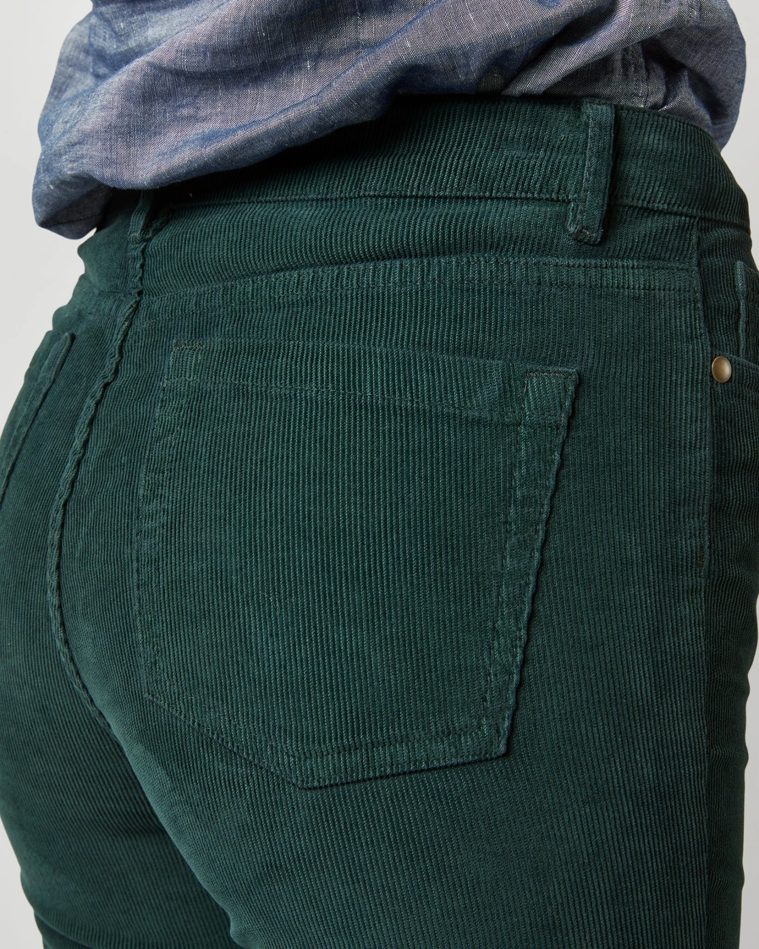 Kendall Flare 5-Pocket Pant In Hunter Stretch Cord - Image 6