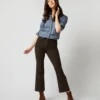 Kendall Flare 5-Pocket Pant In Chocolate Stretch Cord