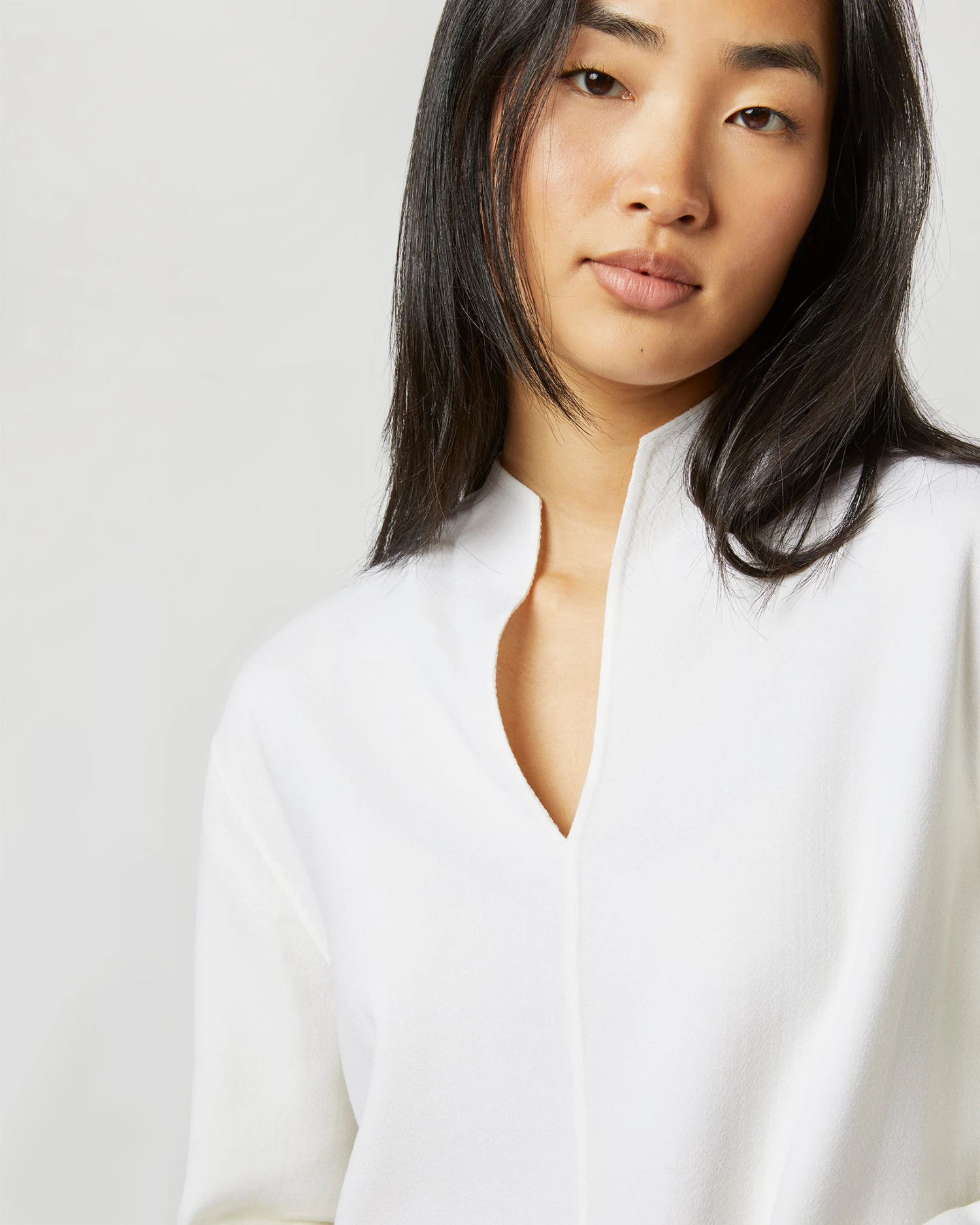 Camilla Top In Ivory Double-Weave Wool - Image 13