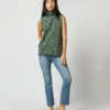 Sleeveless Ana Fringe Top In Green/Pink Tweed