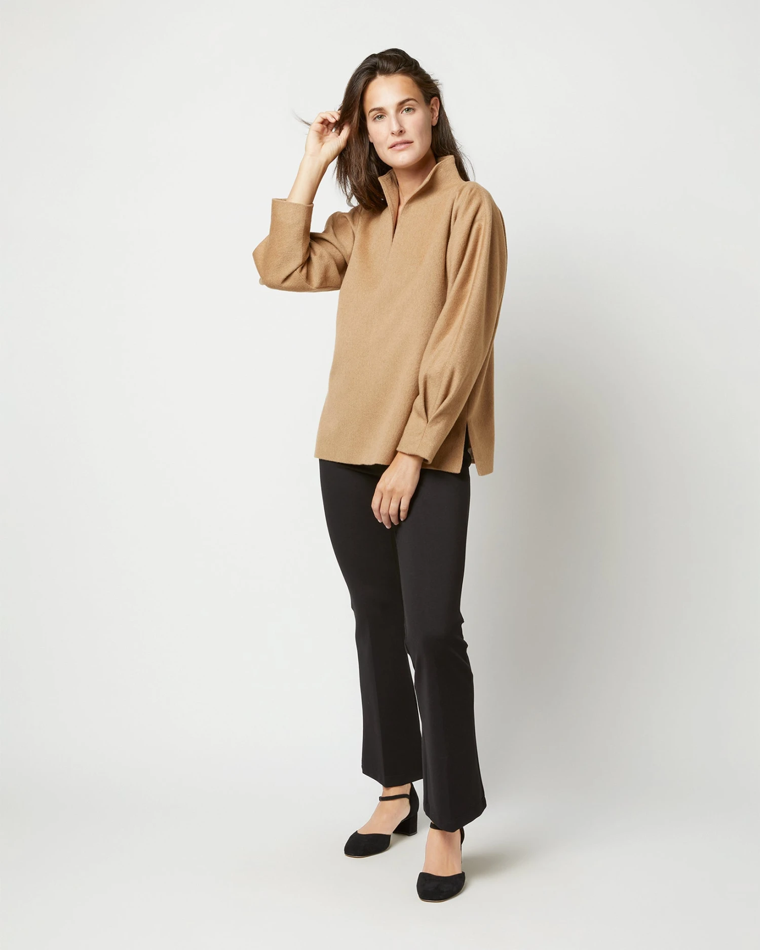 Violet Top In Camel Hair Flannel - Image 3