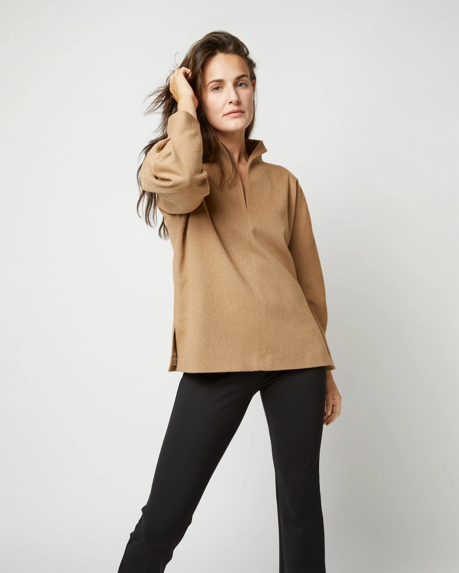 Violet Top In Camel Hair Flannel - Image 7