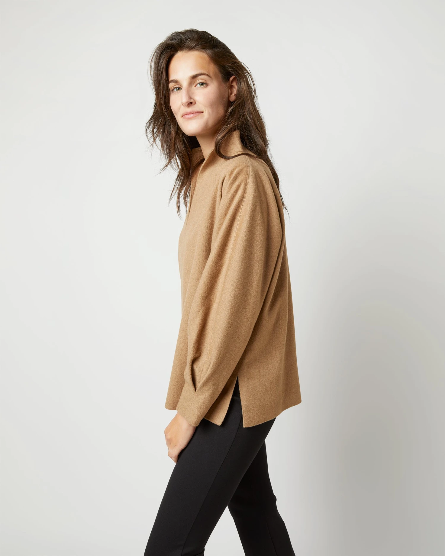 Violet Top In Camel Hair Flannel - Image 8