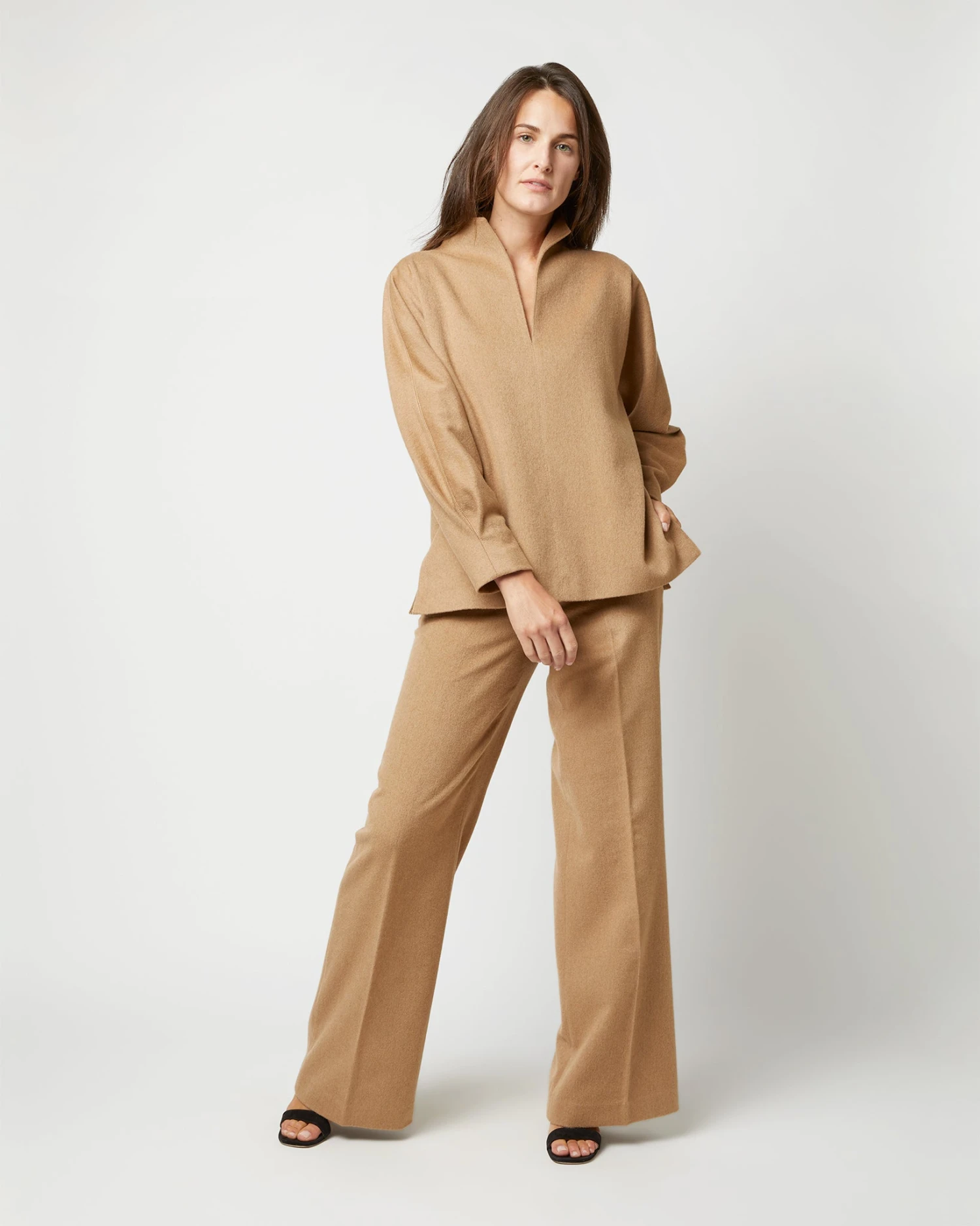 Violet Top In Camel Hair Flannel - Image 9