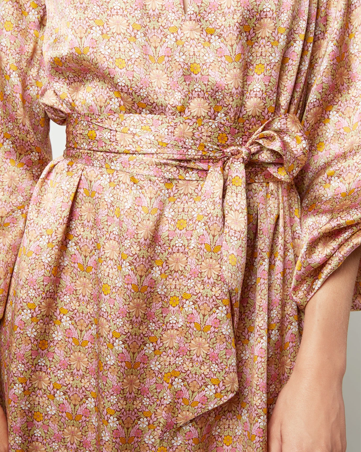 Aba Maxi Dress In Rose Moon Flower Liberty Fabric Silk - Image 9