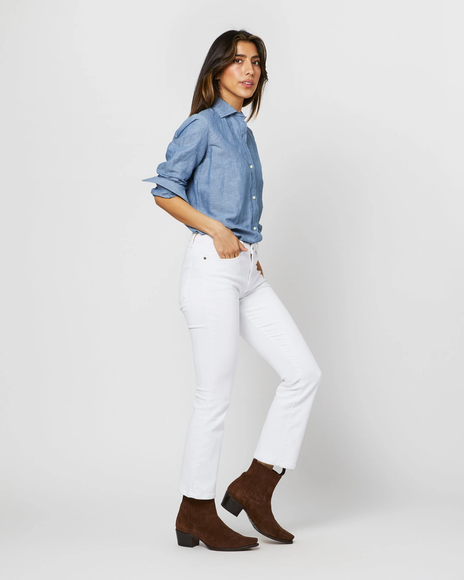 Understudy Shirt In Extra Light Washed Cotolino Chambray - Image 5