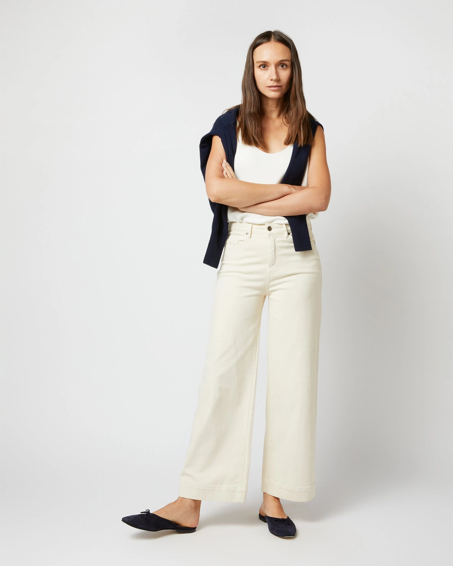 Camisole In Ivory Silk Crepe De Chine - Image 6