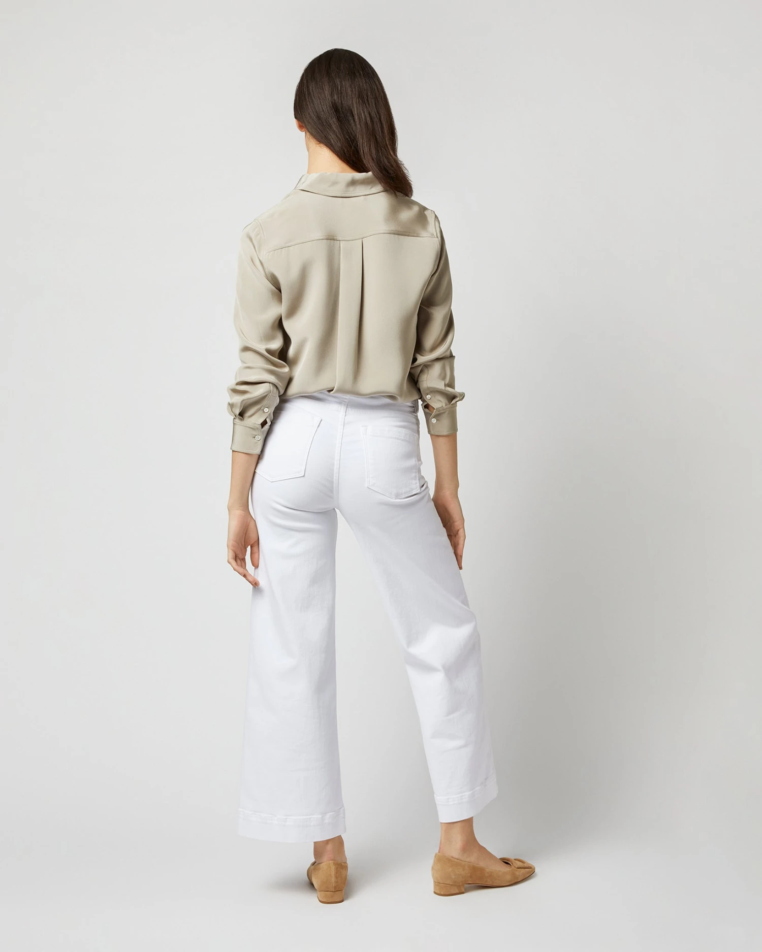 Hannah Blouse In Birch Silk Crepe De Chine - Image 7