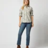Western Shirt In Ivory Multi Rachel Liberty Fabric