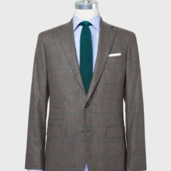 Virgil No. 3 Suit In Brown/Bluegrass Windowpane Flannel