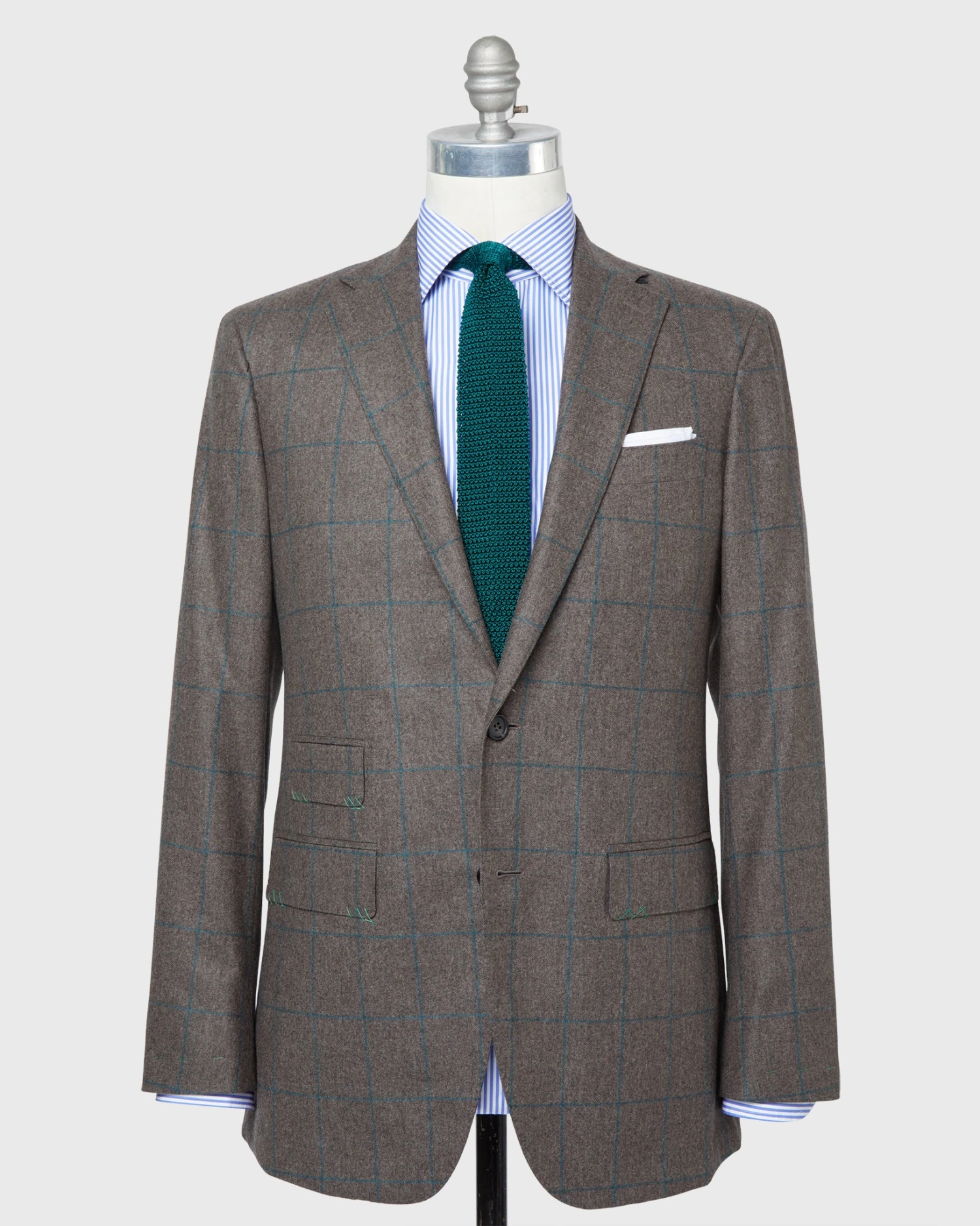 Virgil No. 3 Suit In Brown/Bluegrass Windowpane Flannel
