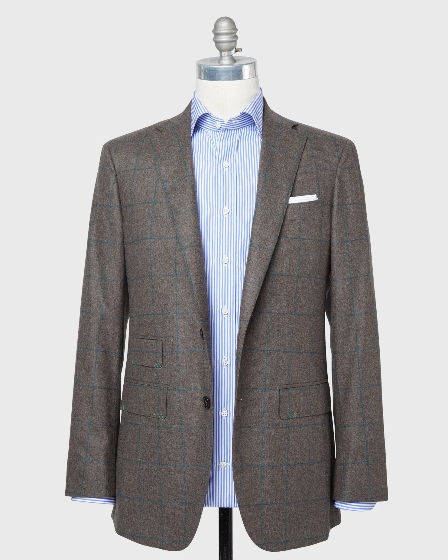 Virgil No. 3 Suit In Brown/Bluegrass Windowpane Flannel - Image 4