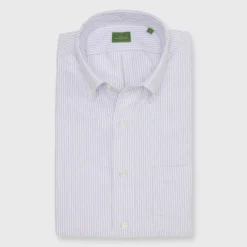Button-Down Sport Shirt In Lavender University Stripe Oxford