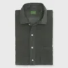 Spread Collar Sport Shirt In Olive Corduroy