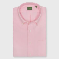 Button-Down Sport Shirt In Peach Oxford