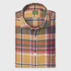 Otto Handmade Sport Shirt In Berry/Scotch/Coal Plaid Flannel