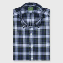 Button-Down Sport Shirt In Dress Gordon Tartan Poplin