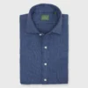 Otto Handmade Sport Shirt In Slate/Navy Brushed Houndstooth Flannel