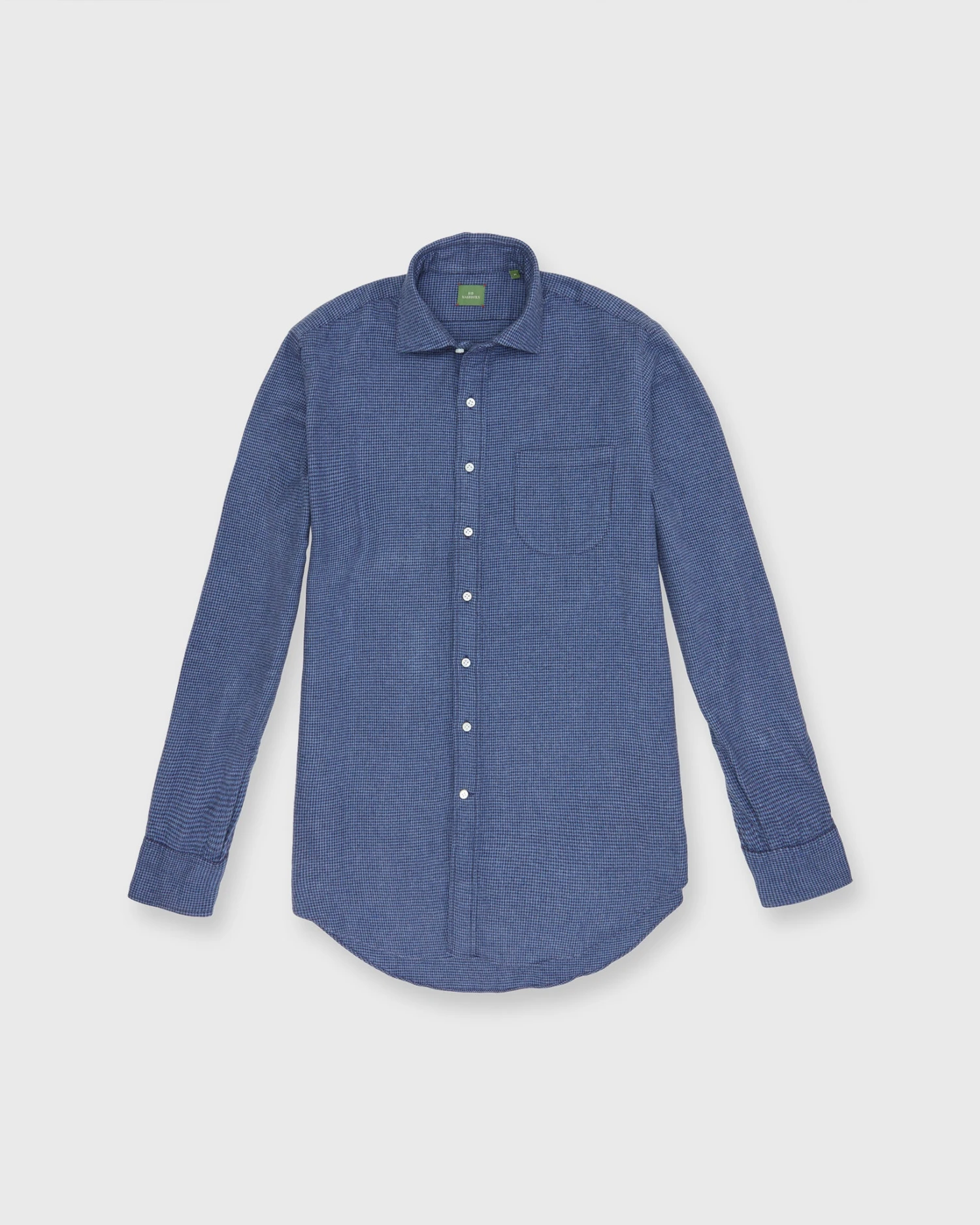 Otto Handmade Sport Shirt In Slate/Navy Brushed Houndstooth Flannel - Image 3