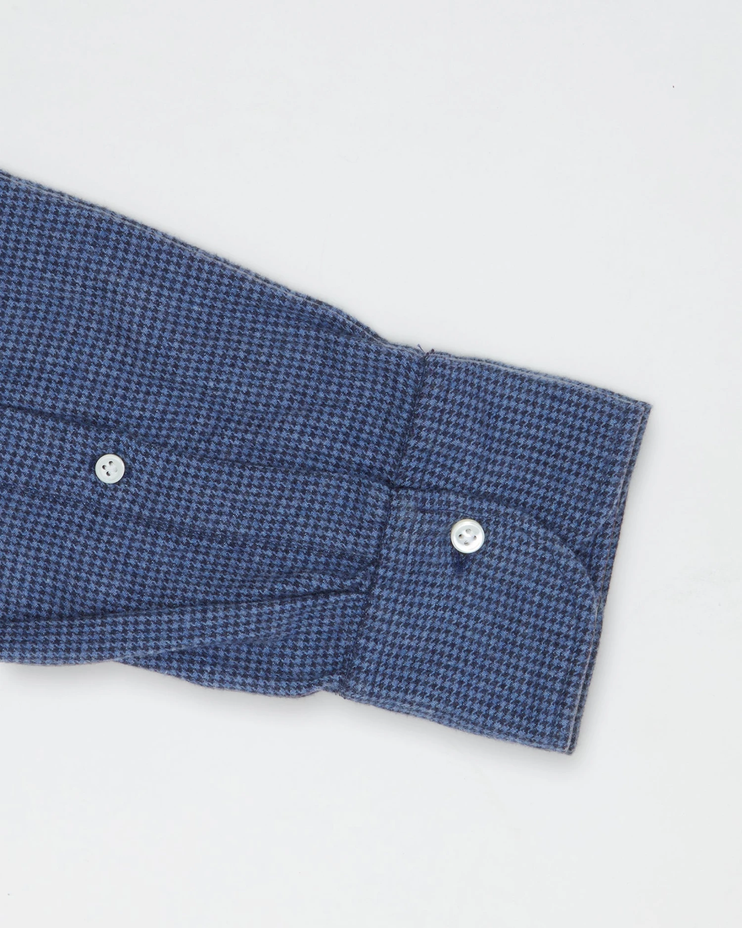 Otto Handmade Sport Shirt In Slate/Navy Brushed Houndstooth Flannel - Image 5