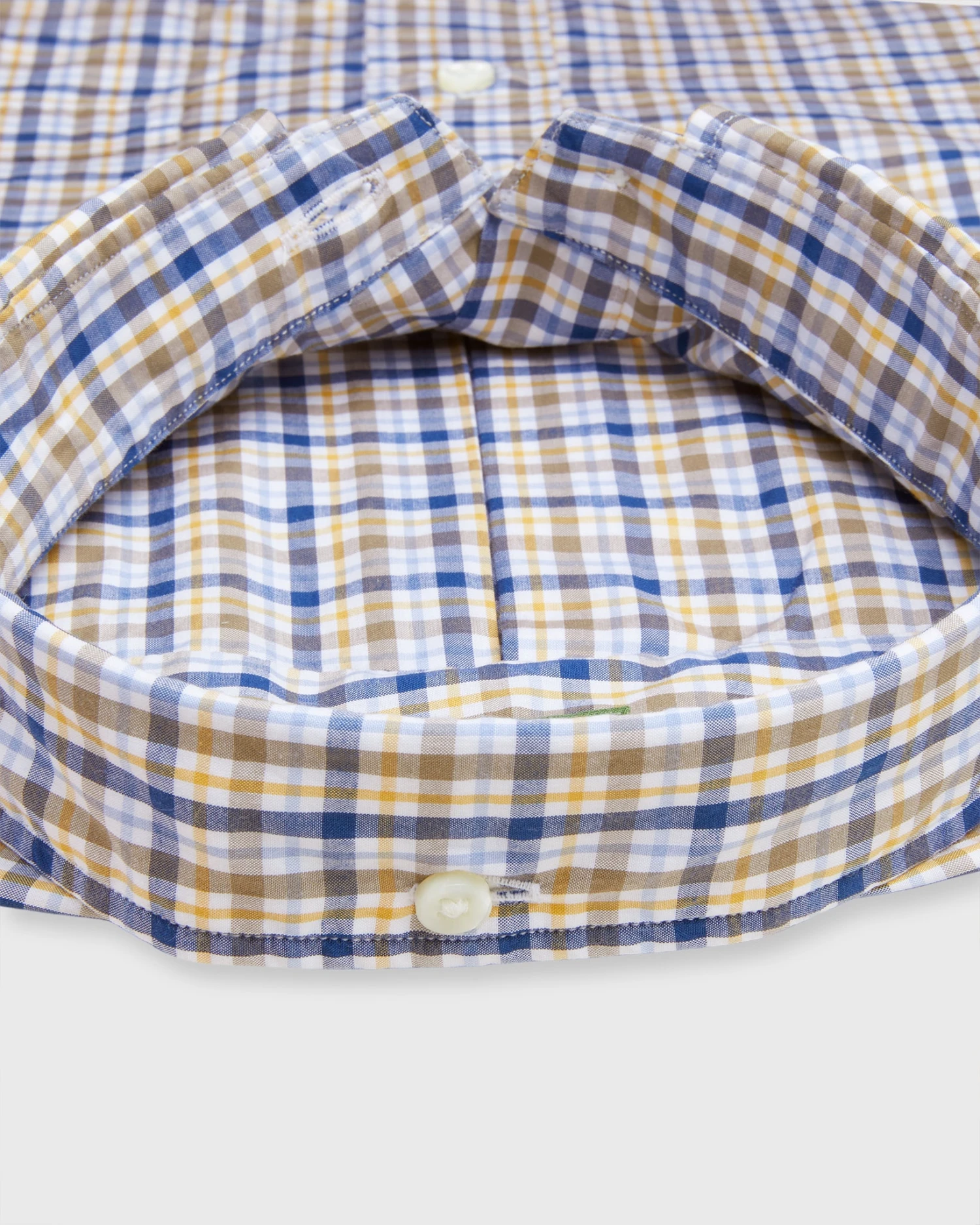 Button-Down Sport Shirt In Blue/Scotch Check Poplin - Image 3