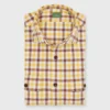 Band-Hem Work Shirt In Bone/Yellow/Brown Tattersall Brushed Twill