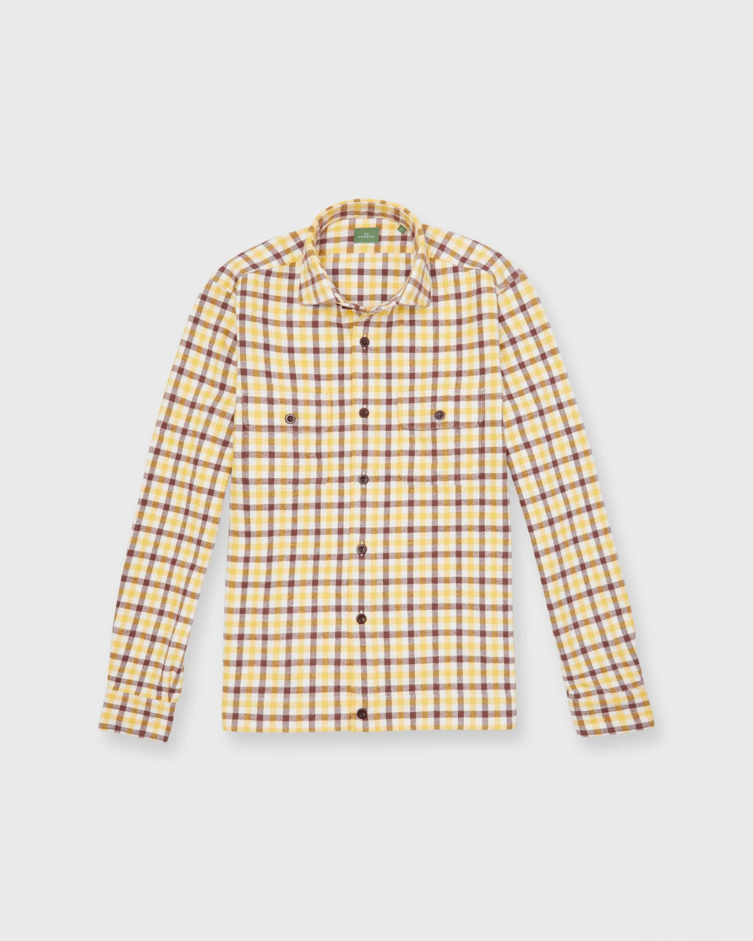 Band-Hem Work Shirt In Bone/Yellow/Brown Tattersall Brushed Twill - Image 2