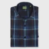 Band-Hem Work Shirt In Blue/Glacier/Olive Plaid Brushed Twill