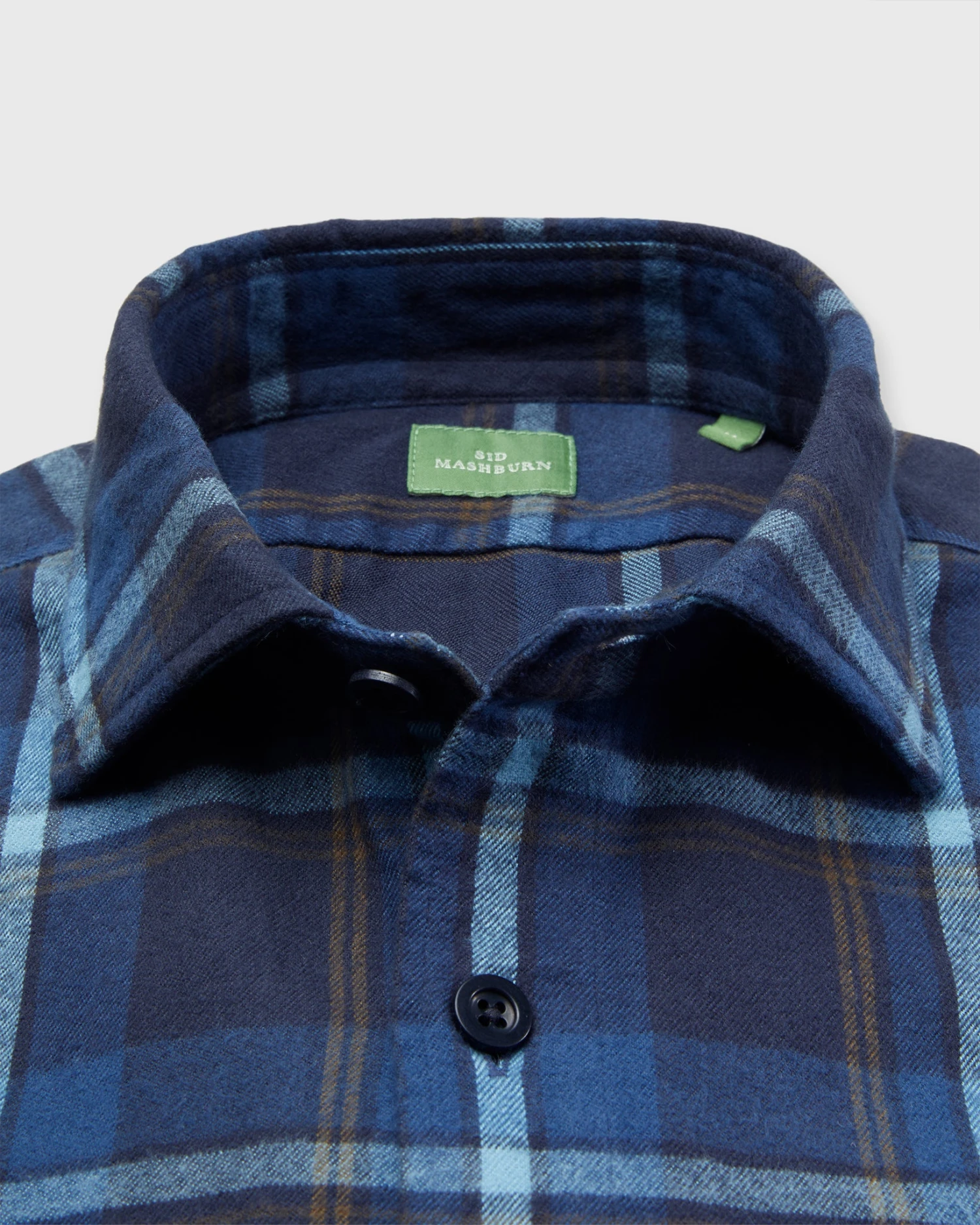 Band-Hem Work Shirt In Blue/Glacier/Olive Plaid Brushed Twill - Image 2