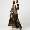 Aba Maxi Dress In Gold Lamé