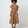 ULLA JOHNSON Cecile Dress In Bamboo Bam