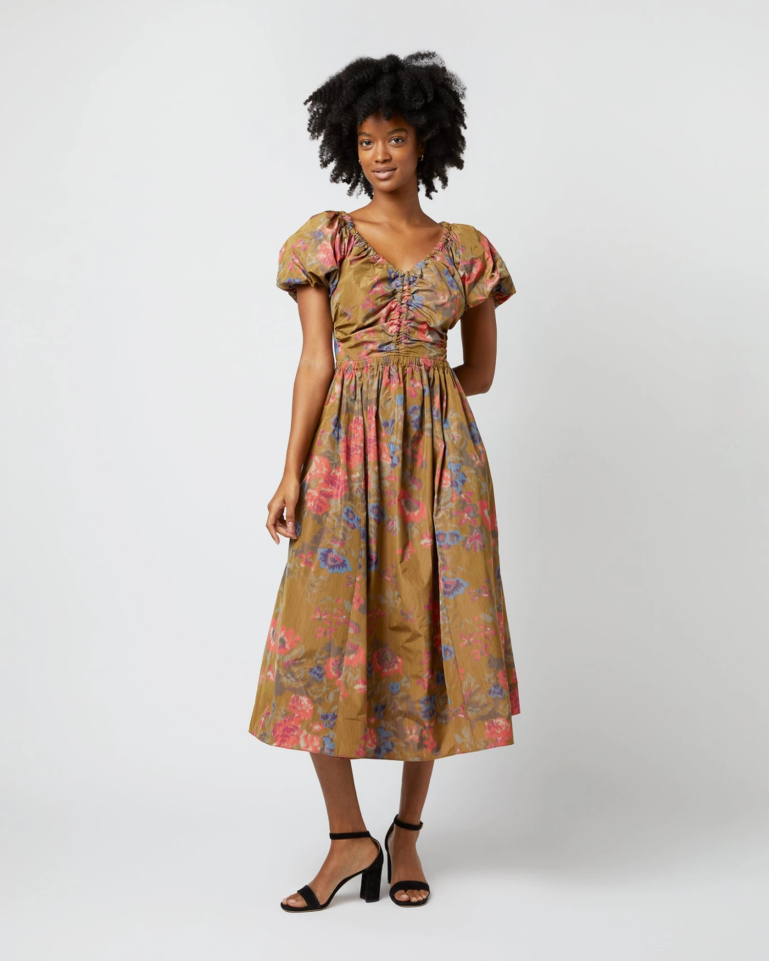 ULLA JOHNSON Cecile Dress In Bamboo Bam