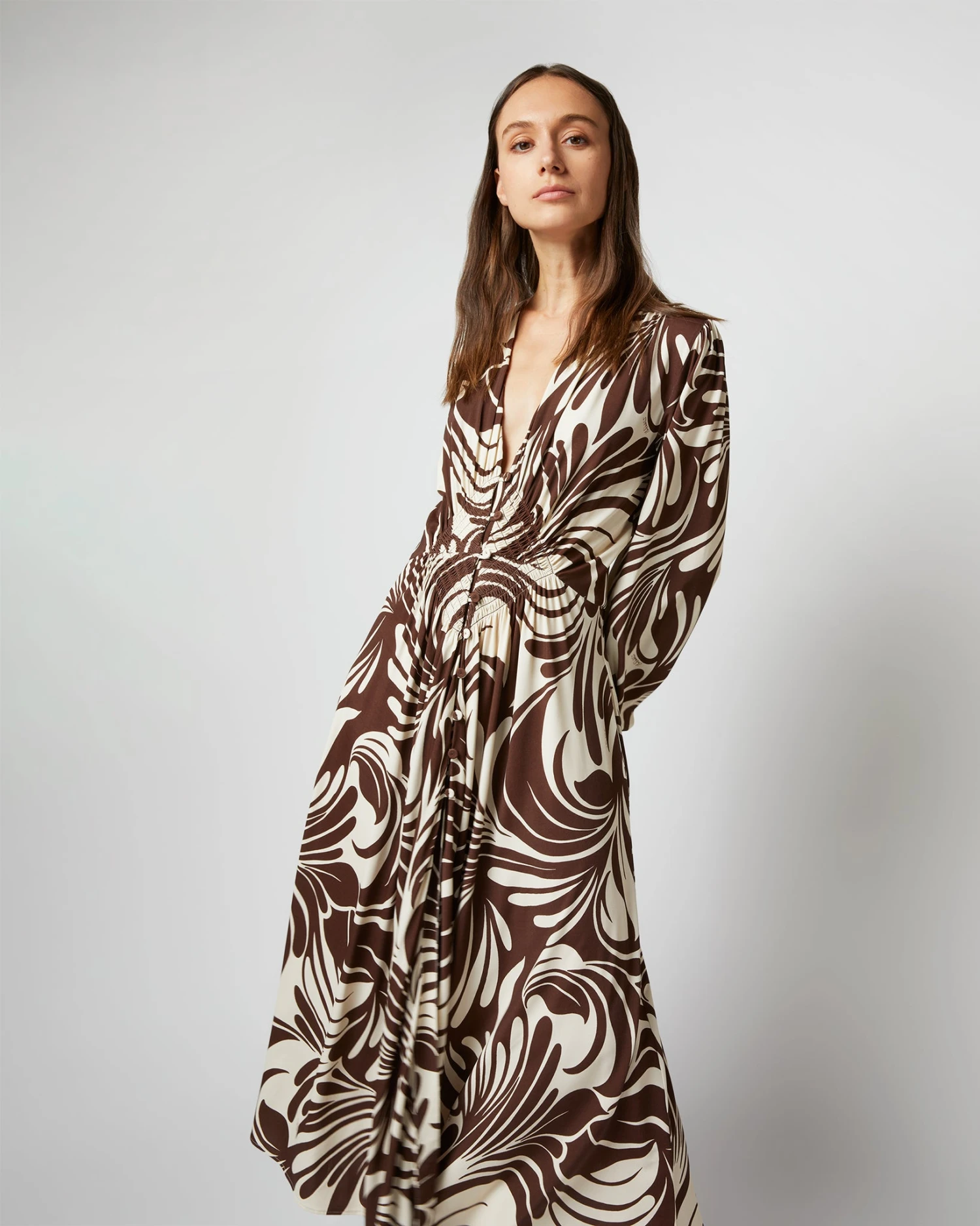 Camerino Dress In Watermarble Jersey - Image 6