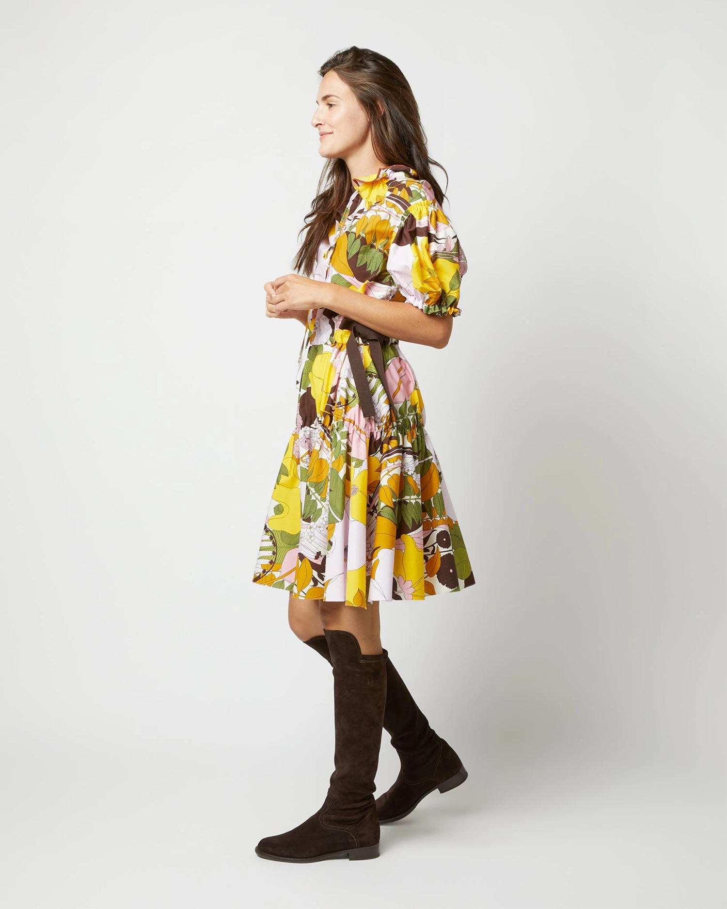 Biscotto Dress In Big Flower Rose - Image 3