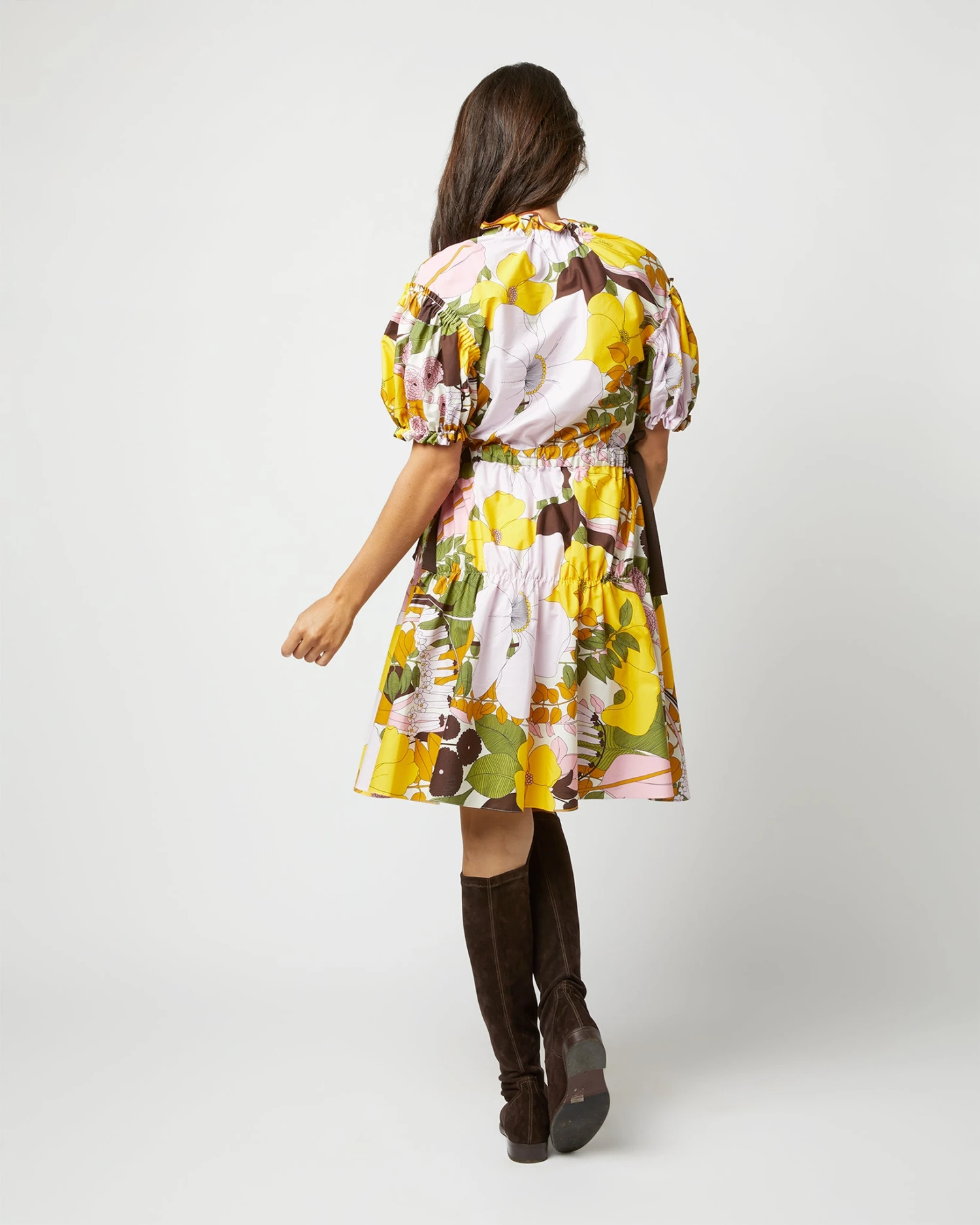 Biscotto Dress In Big Flower Rose - Image 4