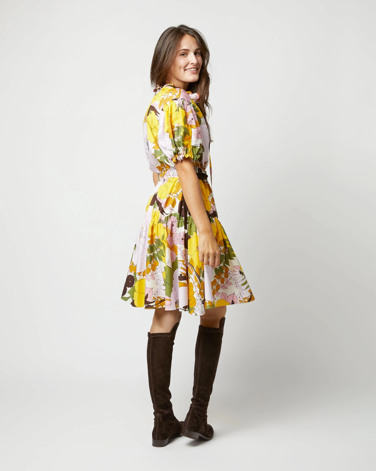 Biscotto Dress In Big Flower Rose - Image 5