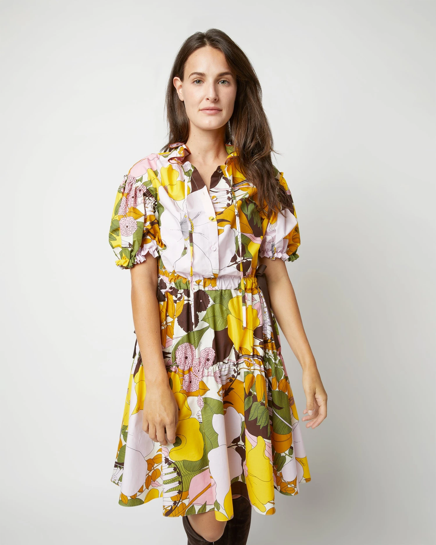 Biscotto Dress In Big Flower Rose - Image 6