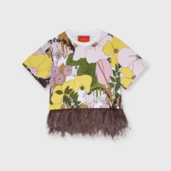 La Scala Tee In Big Flower Rose Jersey